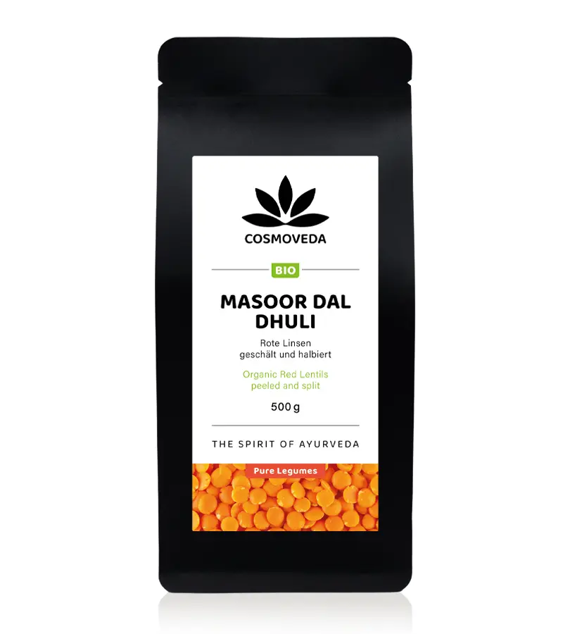 BIO Masoor Dal Dhuli - halbierte, geschälte Rote Linsen