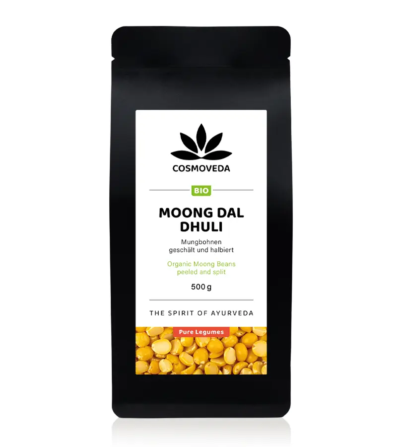 BIO Moong Dal Dhuli - halbierte, geschälte Mungbohnen