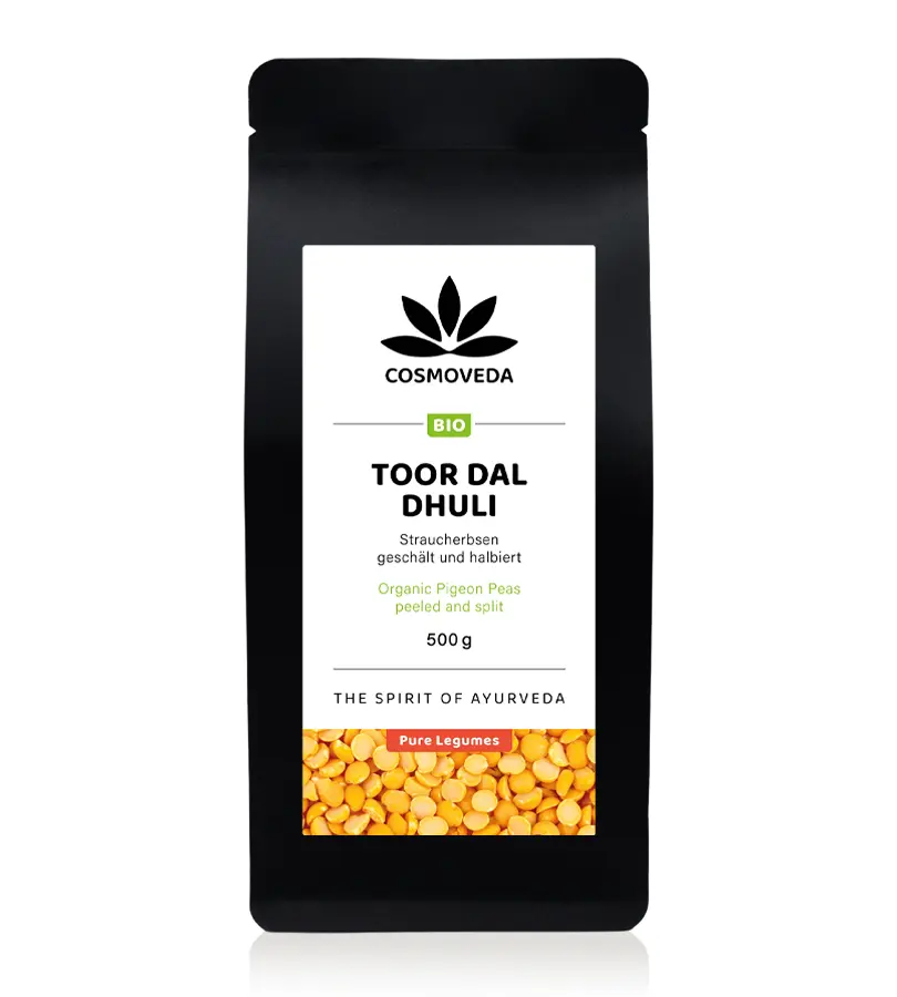 BIO Toor Dal Dhuli - halbierte, geschälte Straucherbsen