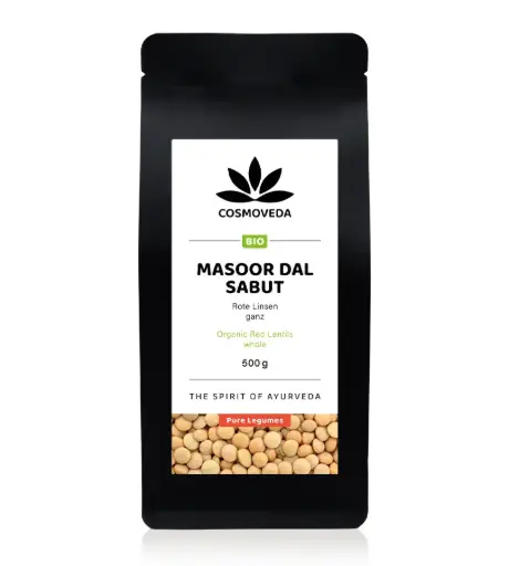 BIO Masoor Dal Sabut - rote, braunschalige Linsen