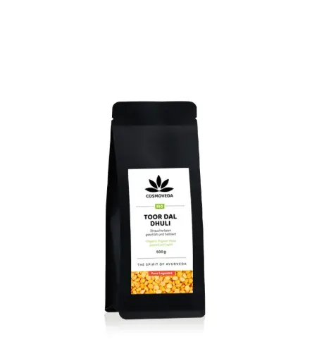 BIO Toor Dal Dhuli - halbierte, geschälte Straucherbsen